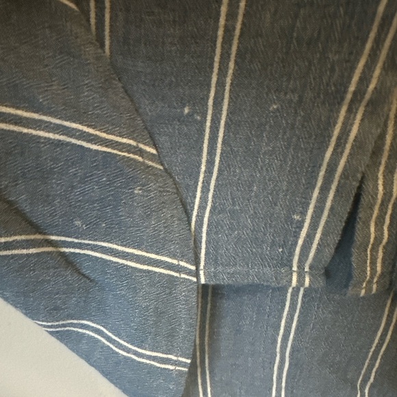 Madewell Blue White Stripe Button Front Top XS 100% Cotton Hi Low Hem Coastal - Picture 7 of 7